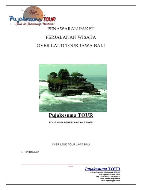 Contoh Proposal Paket Wisata Bali Tempat Wisata Indonesia