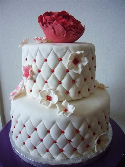 Quilted Peony Cake Decorated Cake By Sarah F Cakesdecor