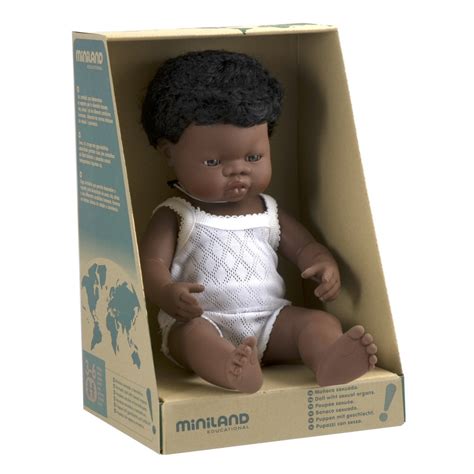 Miniland Baby Doll 38cm African Boy Milk Tooth