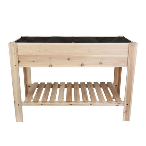 Raised Garden Elevated Cedar Planter With Liner Earl May