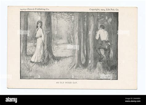 1905 Enthält Das Life Cartoon Serie Ein Altes Holz Geschnitten