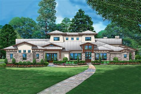 Plan 36628tx Luxury Tuscan Home Plan For One Level Living With