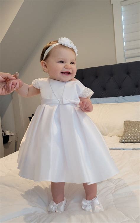 Vintage Baptism Dress Satin Baby Girl Baptism Dress White Baby Etsy
