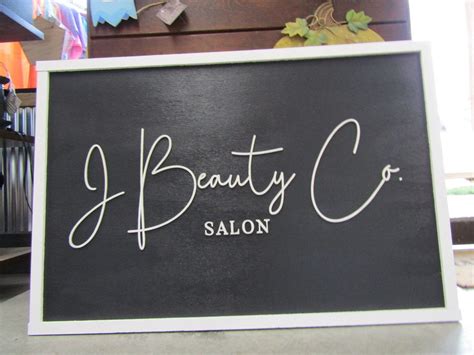 Salon Custom Wood Beauty Parlor Sign Business Signage Black And White