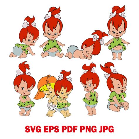 Pebbles Flintstone Pebbles Clipart Daughter Of Fred Etsy