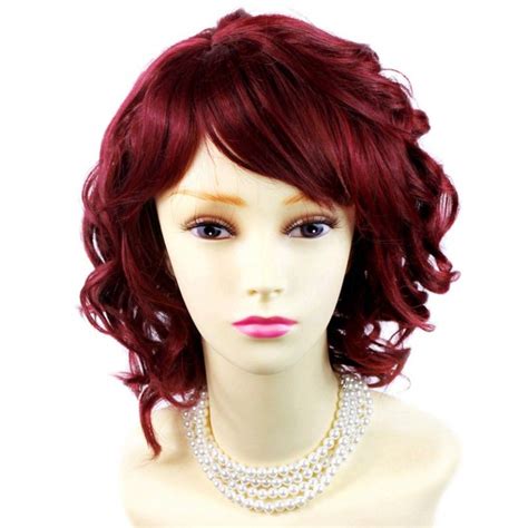 Wiwigs Awesome Lovely Summer Style Short Burgundy Mix Red Skin Top Ladies Wig Uk Green Wig