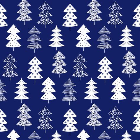 Winter Tree Seamless Pattern Vector 02 Free Download