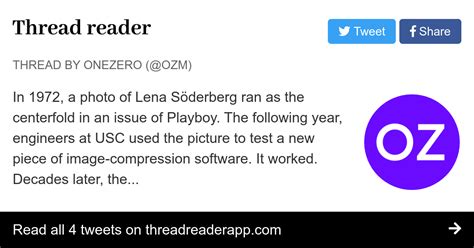 Thread By Ozm In A Photo Of Lena S Derberg Ran As The Centerfold In An Issue Of Playboy