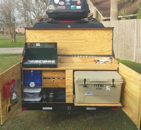 Our car camping kitchen on the road we call it The Hitchenette
