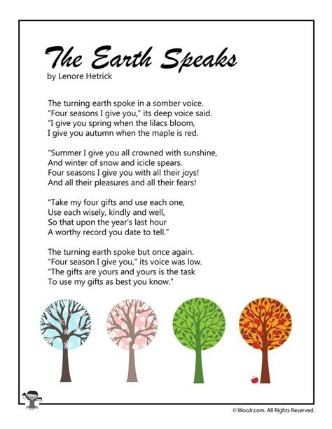 english poems for class 5 on nature - Google Search in 2020 | Earth day