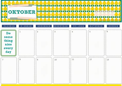Papier Appelzee Kalender Oktober October Calendar