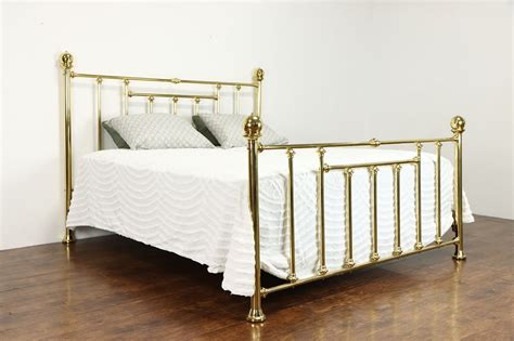 Victorian King Size Vintage Farmhouse Solid Brass Bed Hamilton