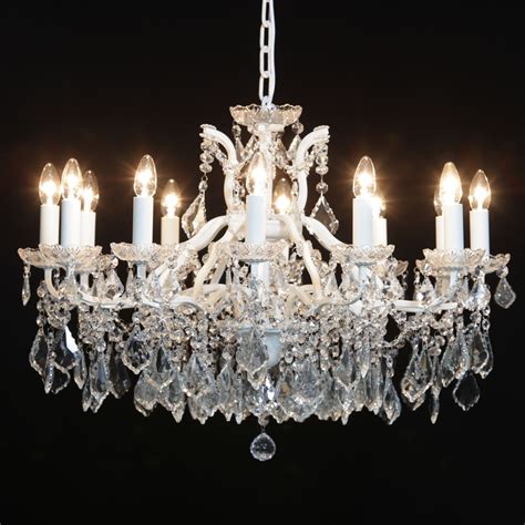 12 Branch White Crackle Antique French Style Chandelier French Light