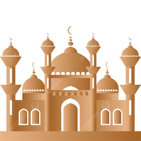 Mezquita De Ramadán Color Dorado Diseño Vectorial Imagen Png Png