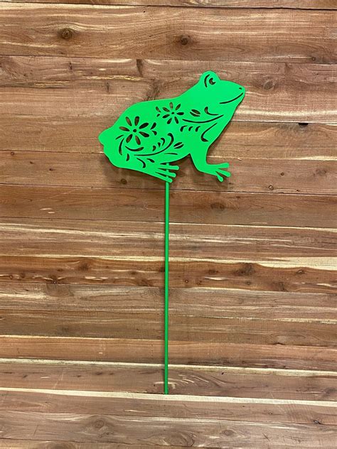 Staked Sign Garden Frog Lawn Ornament Yard Artstaked Sign Frog