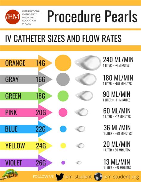 Peripheral Iv Catheters Colors Sizes And Flow Rates Management