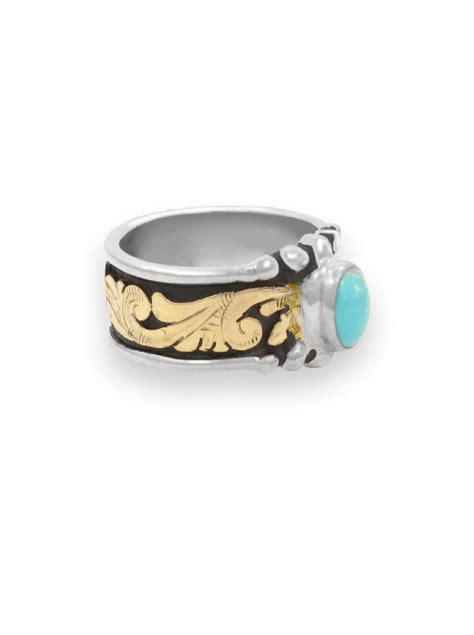 Western Turquoise Ring Black Antique Ring