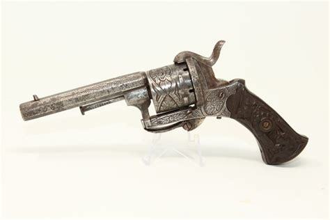 European Pinfire Double Action Revolver Candr Antique001 Ancestry Guns