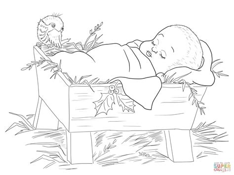 Baby Jesus In A Manger Super Coloring Jesus Coloring Pages