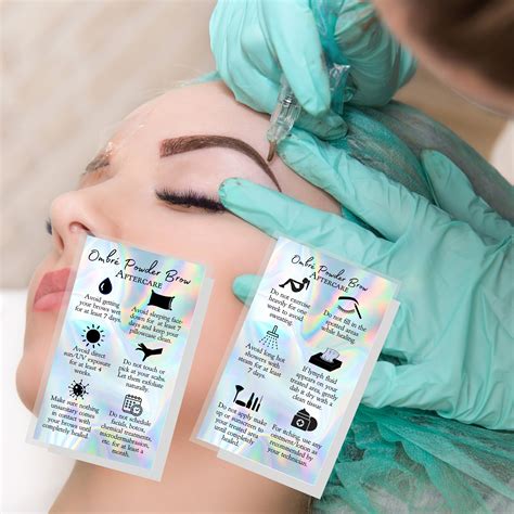 Ombre Powder Brow Aftercare Cards Physical Printed 2x35 Etsy Canada