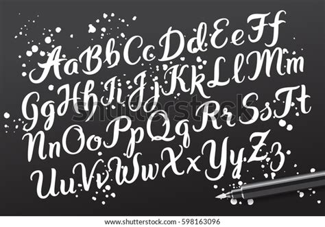 Hand Drawn Brush Pen Alphabet Letters Stock Vector Royalty Free 598163096