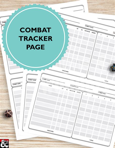 Combat Tracker For Dandd 5e Dm Combat Helper Printable And Fillable