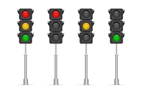 Four Traffic Lights Isolated 1266097 Vector Art At Vecteezy