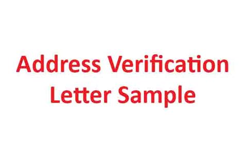 Address Verification Letter Format Ramailo Samaj