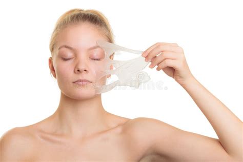 girl removing facial peel off mask stock image image of woman face 56381903