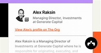 Alex Raksin - Managing Director, Investments at Generate Capital | The Org