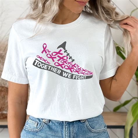 Running Shoe Breast Cancer Svg Together We Fight T Shirt Design Cut Files For Cricut Silhouette