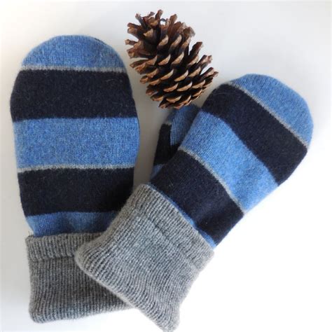 Mens Wool Sweater Mittens With Polar Fleece Lining Etsy Wool