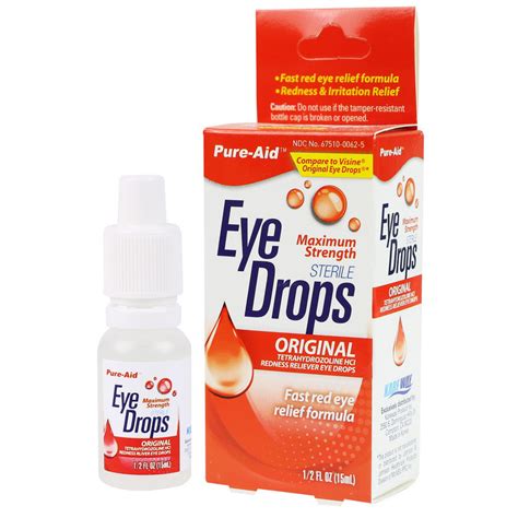 Pure Aid Redness Reliever Eye Drop 05 Oz Compare To Visine Kareway