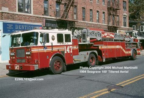 New York City Ladder 147 1994 Seagrave 100 Tda Fire Apparatus Slide