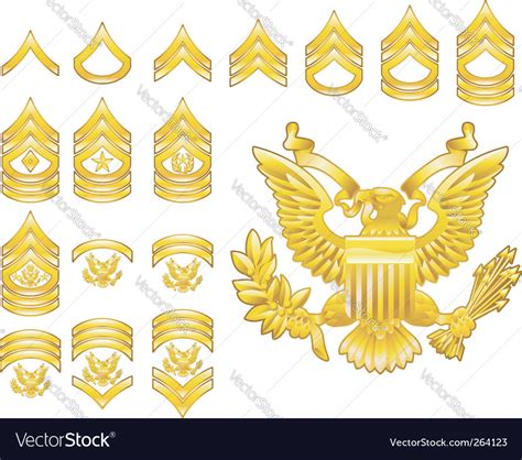 Army Rank Insignia Icons Royalty Free Vector Image