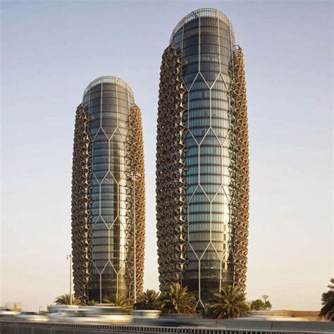 Twin Office Towers In Abu Dhabi Have A Beautiful Sun Responsive Moving