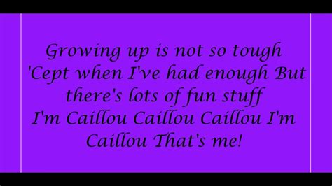 Caillou Theme Song Lyrics Youtube