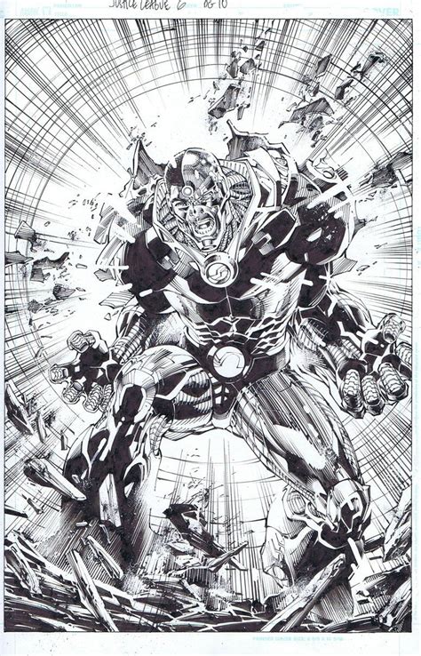 Justice League 6 Cyborg Pencil Art By Jim Lee Comic Art