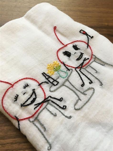 Fruity Friends Hand Embroidered Dish Towels Dish Towels Kitchen Towels