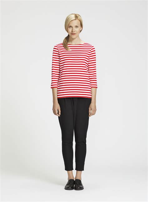 Marimekko T Shirt Stripes Red And White Striped Knit Clothes