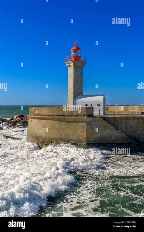 Farolim De Felgueiras Lighthouse Ends The Praia Das Pastoras Promonade