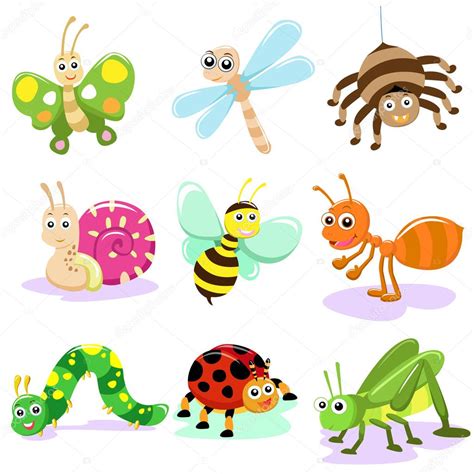 Conjunto De Dibujos Animados De Insectos — Foto De Stock 29702791