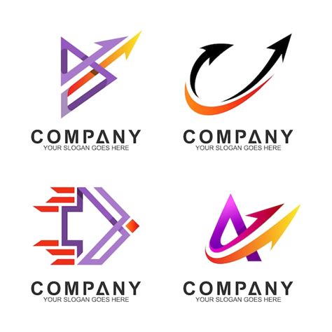 Set Of Arrow Business Logo Template Premium Vector