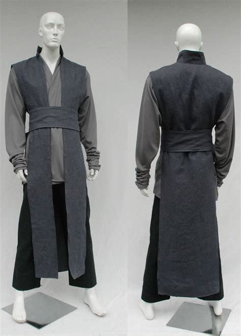 Textured Linen Reversible Surcoat And Gray Knit Tunic Jedi Costume Jedi Costume Diy Jedi Outfit