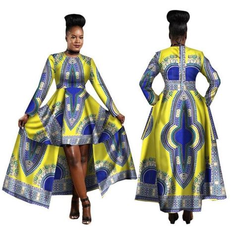 African Clothing For Women Dashiki Cotton Wax Print Batik Long Dress For X11444 In 2021