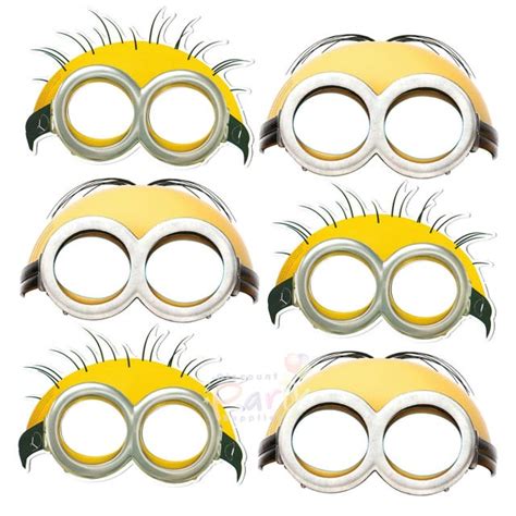 Minions Party Masks Pack Of 6 Minions Party Supplies Boys And
