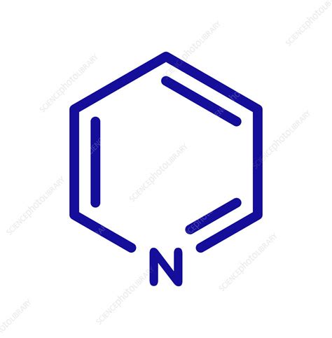 Pyridine Chemical Solvent And Reagent Molecule Illustration Stock