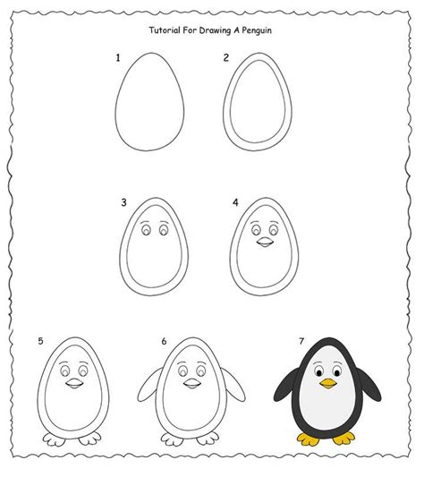 I recently read a manuscript that i wrote when i was in the second grade entitled, what animal i would. How To Draw A Penguin Step By Step - Easy Tutorial For Kids | Cartoon drawing tutorial, Cartoon ...
