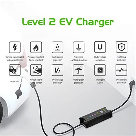 Evcars Zencar Level 2 Portable Electric Vehicle Ev Charger 240 Volt