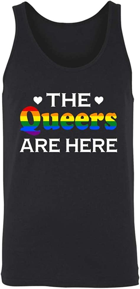 Amazon Com Gay Pride Parade Rainbow Unisex Tank The Queers Are Here